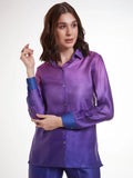 Incredible Ombre Purple Satin Party Wear Co-Ord Set
