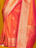 Incredible Orange Zari Weaving Silk Festival Wear Saree With Blouse - Zeel Clothing