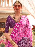 Incredible Pink Digital Printed Silk Festival Wear Saree With Blouse - Zeel Clothing