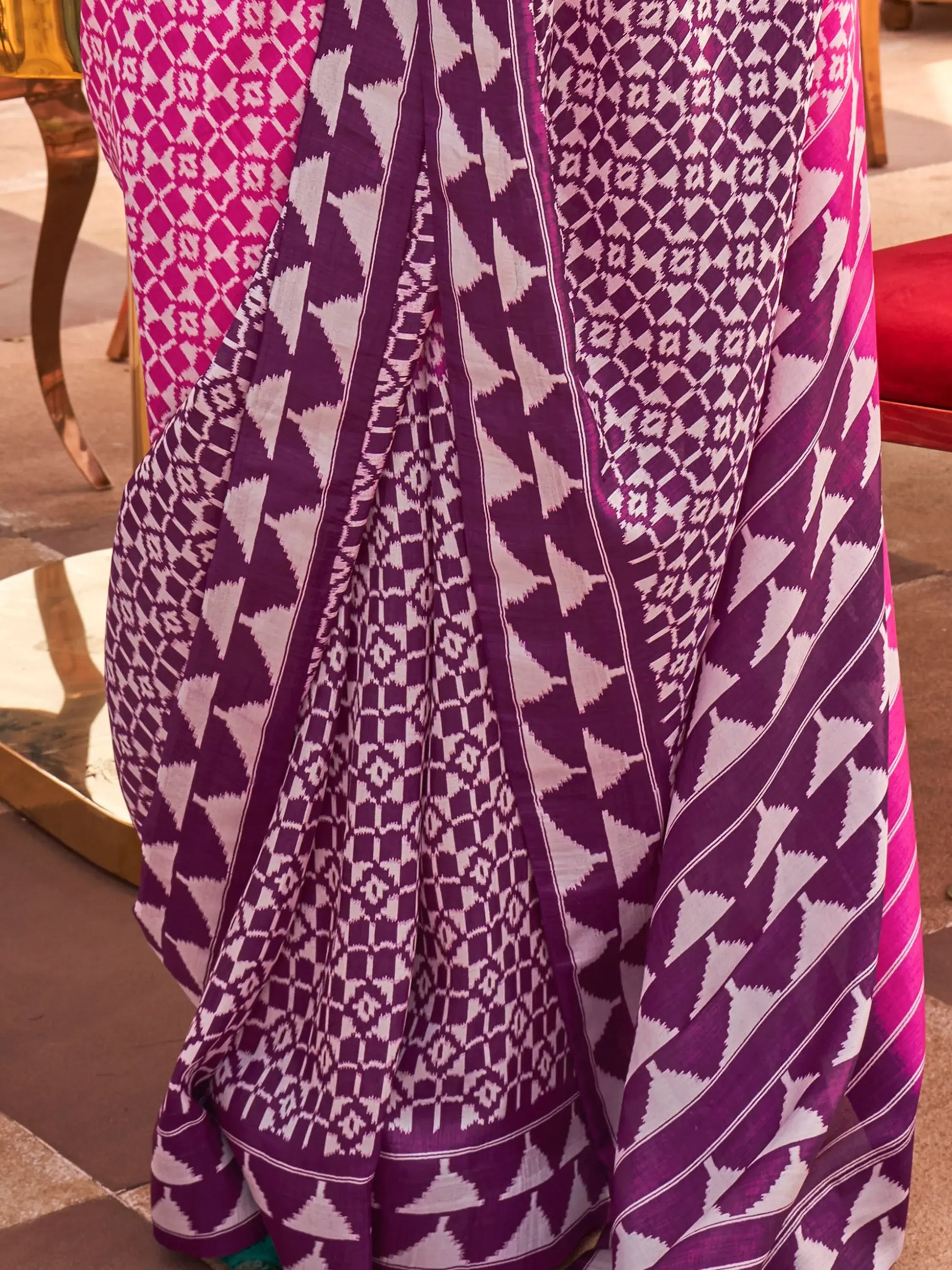 Incredible Pink Digital Printed Silk Festival Wear Saree With Blouse - Zeel Clothing
