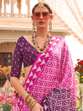 Incredible Pink Digital Printed Silk Festival Wear Saree With Blouse - Zeel Clothing