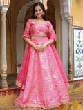 Incredible Pink Embroidery Silk Engagement Wear Lehenga Choli - Zeel Clothing