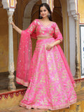 Incredible Pink Embroidery Silk Engagement Wear Lehenga Choli - Zeel Clothing