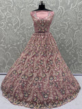Incredible Pink Sequins Embroidery Net Bridesmaid Lehenga Choli With Dupatta - Zeel Clothing