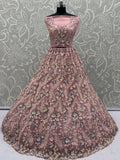 Incredible Pink Sequins Embroidery Net Bridesmaid Lehenga Choli With Dupatta - Zeel Clothing