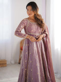 Incredible Pink Sequins Silk Festival Wear Gown With Dupatta - Zeel Clothing
