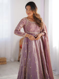 Incredible Pink Sequins Silk Festival Wear Gown With Dupatta - Zeel Clothing