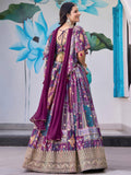 Incredible Purple Embroidered Chinon Event Wear Lehenga Choli With Dupatta - Zeel Clothing