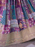 Incredible Purple Embroidered Chinon Event Wear Lehenga Choli With Dupatta - Zeel Clothing