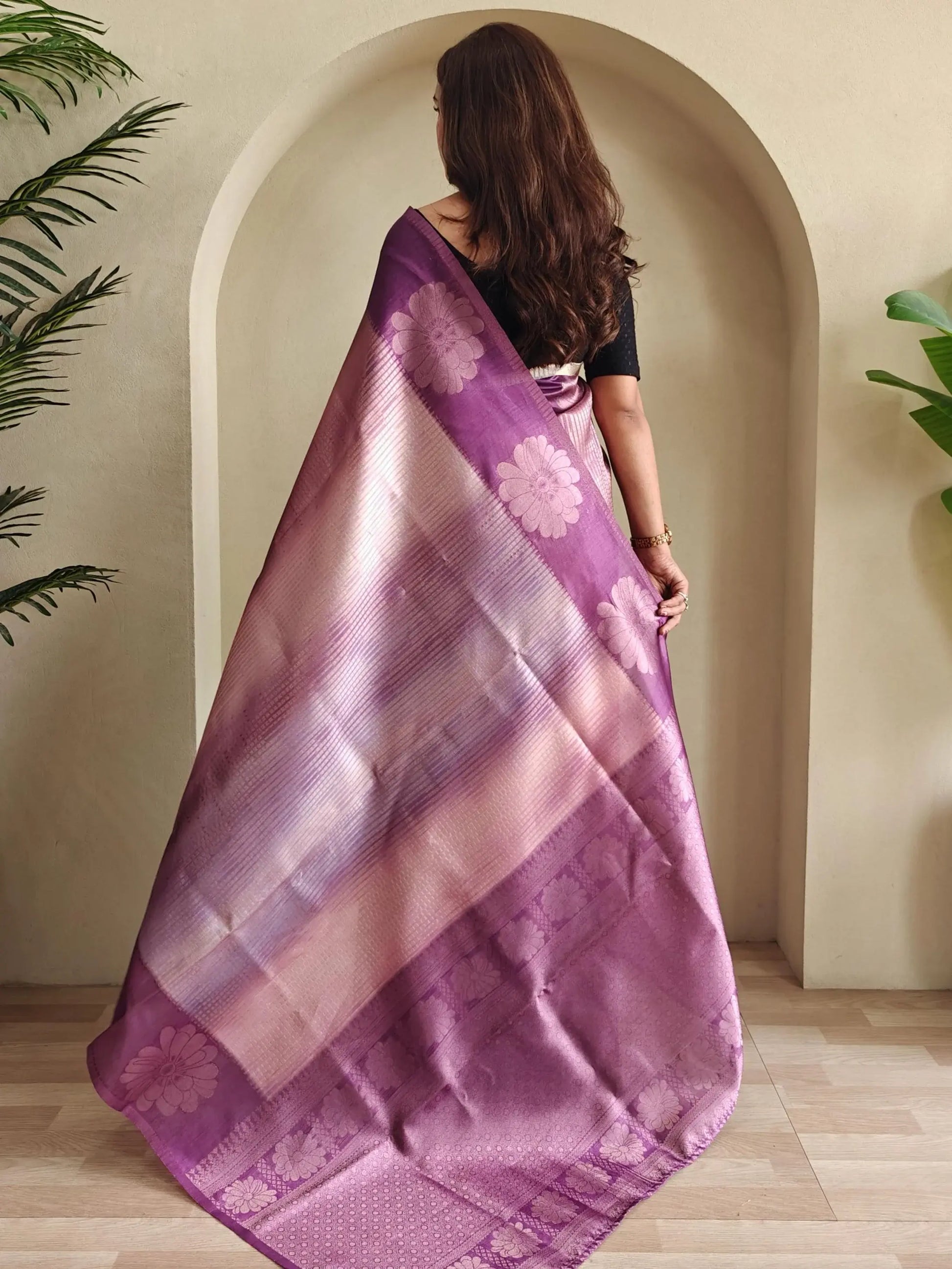 Incredible Purple Zari Weaving Silk Festive Wear Saree With Blouse - Zeel Clothing
