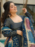 Incredible Teal Blue Silk Festival Wear Palazzo Suit With Dupatta - Zeel Clothing