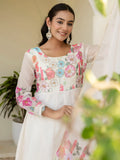 Incredible White Floral Printed Organza Traditional Pant Suit - Zeel Clothing