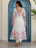 Incredible White Floral Printed Organza Traditional Pant Suit - Zeel Clothing