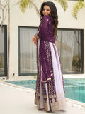 Incredible Wine Sequins Work Georgette Event Wear Gown With Dupatta - Zeel Clothing