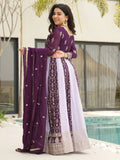 Incredible Wine Sequins Work Georgette Event Wear Gown With Dupatta - Zeel Clothing