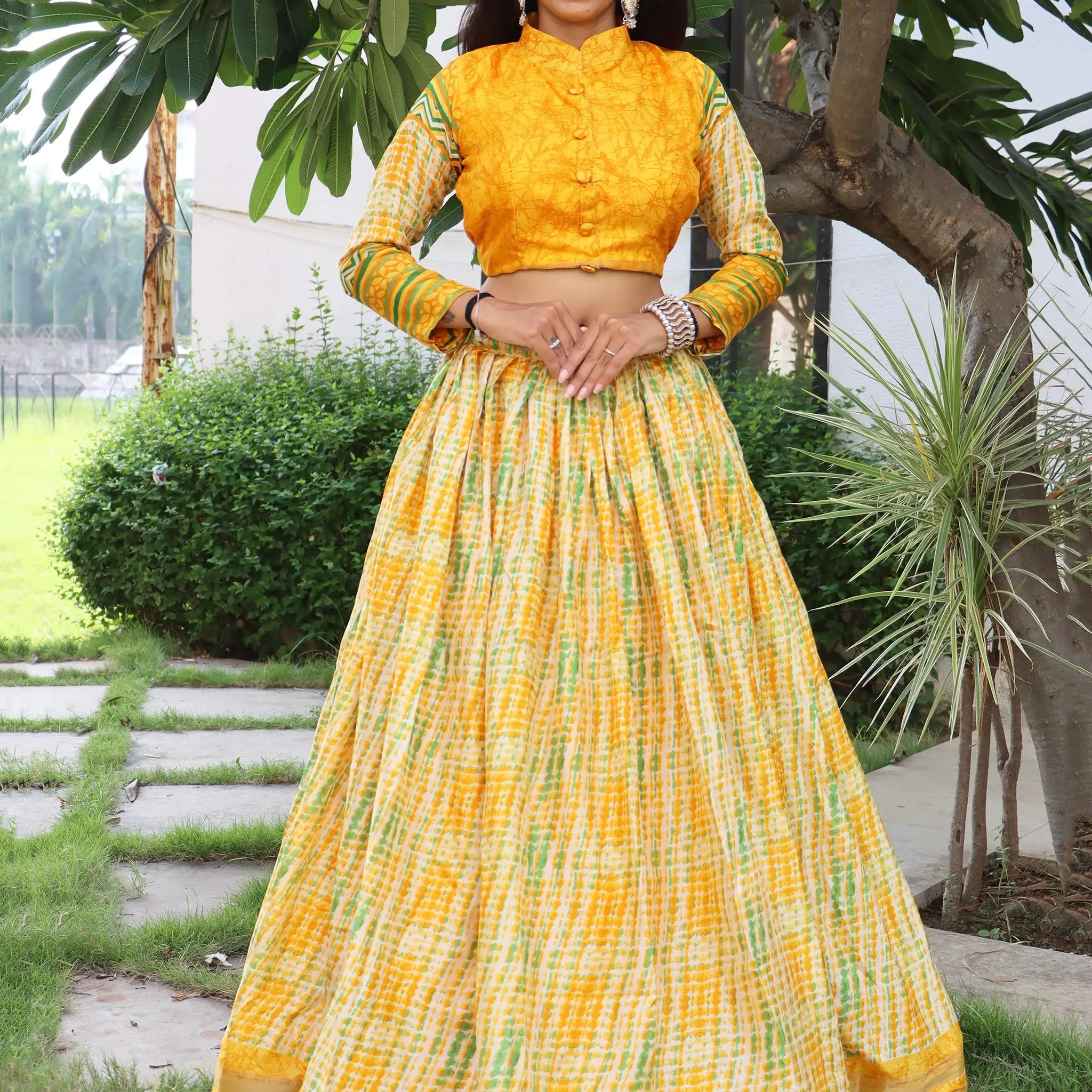 Incredible Yellow Printed Tussar Silk Haldi Wear Lehenga Choli - Zeel Clothing