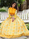 Incredible Yellow Printed Tussar Silk Haldi Wear Lehenga Choli - Zeel Clothing
