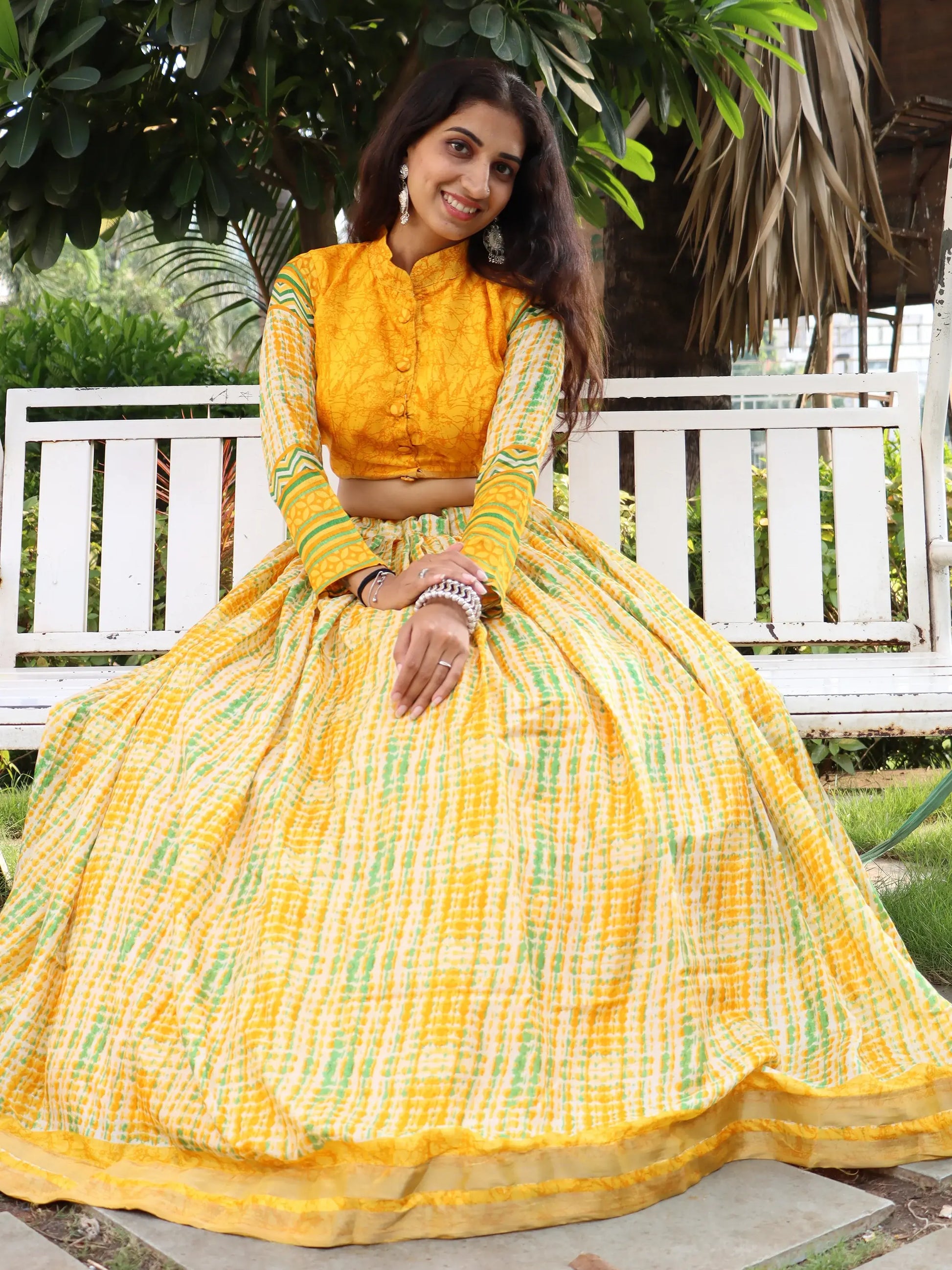 Incredible Yellow Printed Tussar Silk Haldi Wear Lehenga Choli - Zeel Clothing