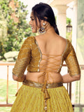 Incredible Yellow Sequins Chinon Haldi Wear Lehenga Choli With Dupatta - Zeel Clothing