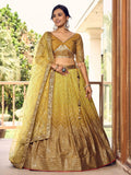 Incredible Yellow Sequins Chinon Haldi Wear Lehenga Choli With Dupatta - Zeel Clothing