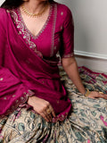 Fashionable Cream Kalamkari Silk Traditional Wear Lehenga Choli
