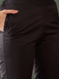 Beautiful Black Cotton Embroidered Event Wear Kurta With Trouser