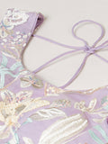 Beautiful Lavender Sequins Net Bridesmaid Lehenga Choli With Dupatta
