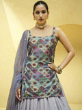Lavender Sequins Embroidered Chinon Silk Lehenga Choli With Dupatta - Zeel Clothing