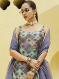 Lavender Sequins Embroidered Chinon Silk Lehenga Choli With Dupatta - Zeel Clothing