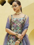 Lavender Sequins Embroidered Chinon Silk Lehenga Choli With Dupatta - Zeel Clothing