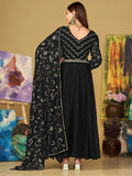 Lavish Black Sequins Georgette Anarkali Suit With Dupatta - Zeel Clothing