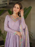 Lavish Lavender Multi Thread Work Chinon Festive Wear Gown With Dupatta - Zeel Clothing