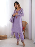 Lavish Lavender Sequins Chinon Wedding Wear Pant Suit And Dupatta - Zeel Clothing