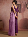 Lavish Wine Hand Work Organza Party Wear Co-Ord Set