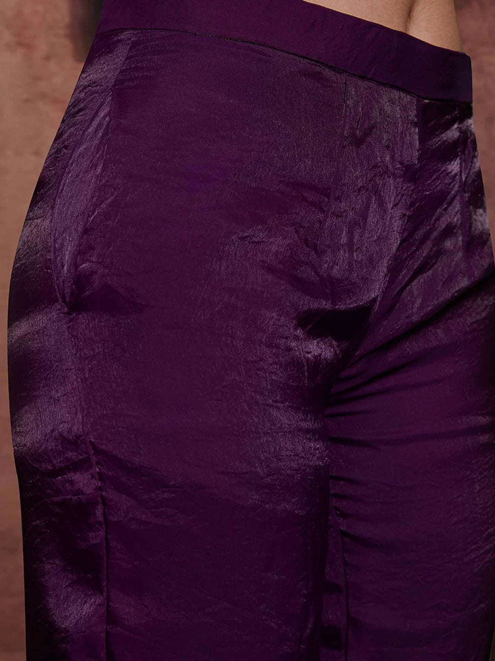 Lavish Wine Hand Work Organza Party Wear Co-Ord Set