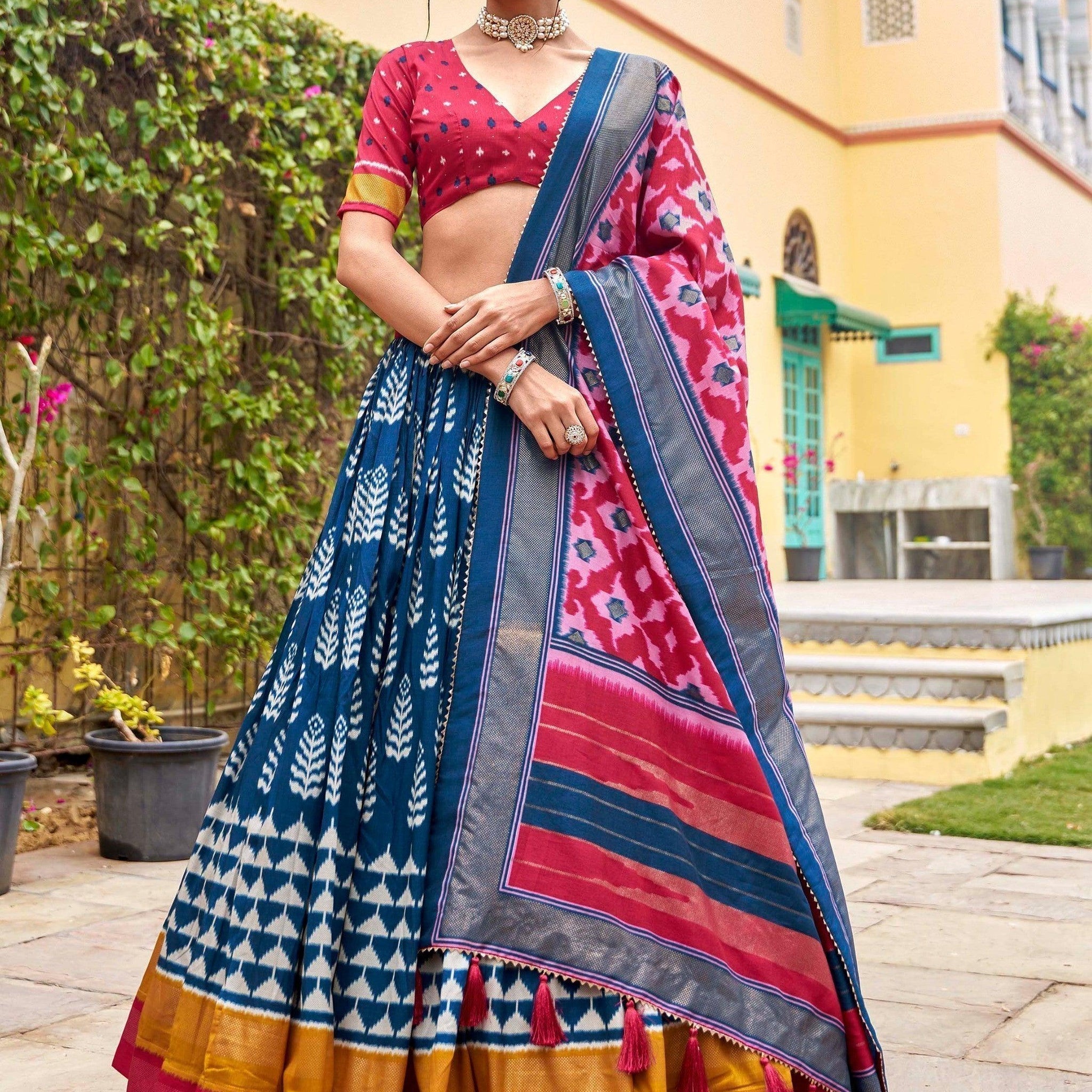 Charming Blue Foil Work Silk Function Wear Lehenga Choli With Dupatta