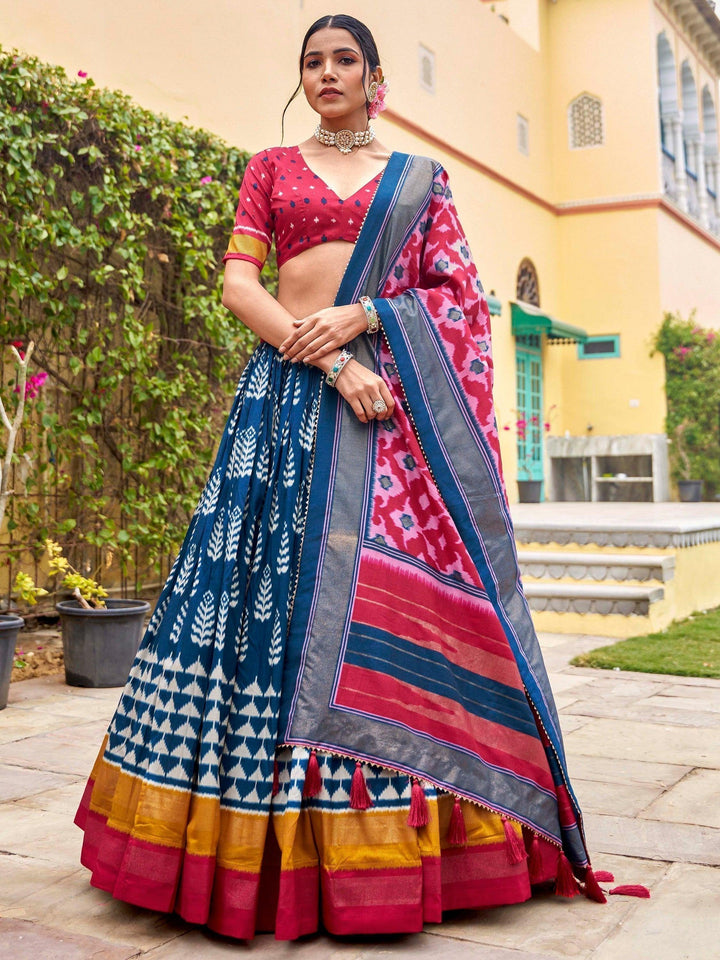 Charming Blue Foil Work Silk Function Wear Lehenga Choli With Dupatta