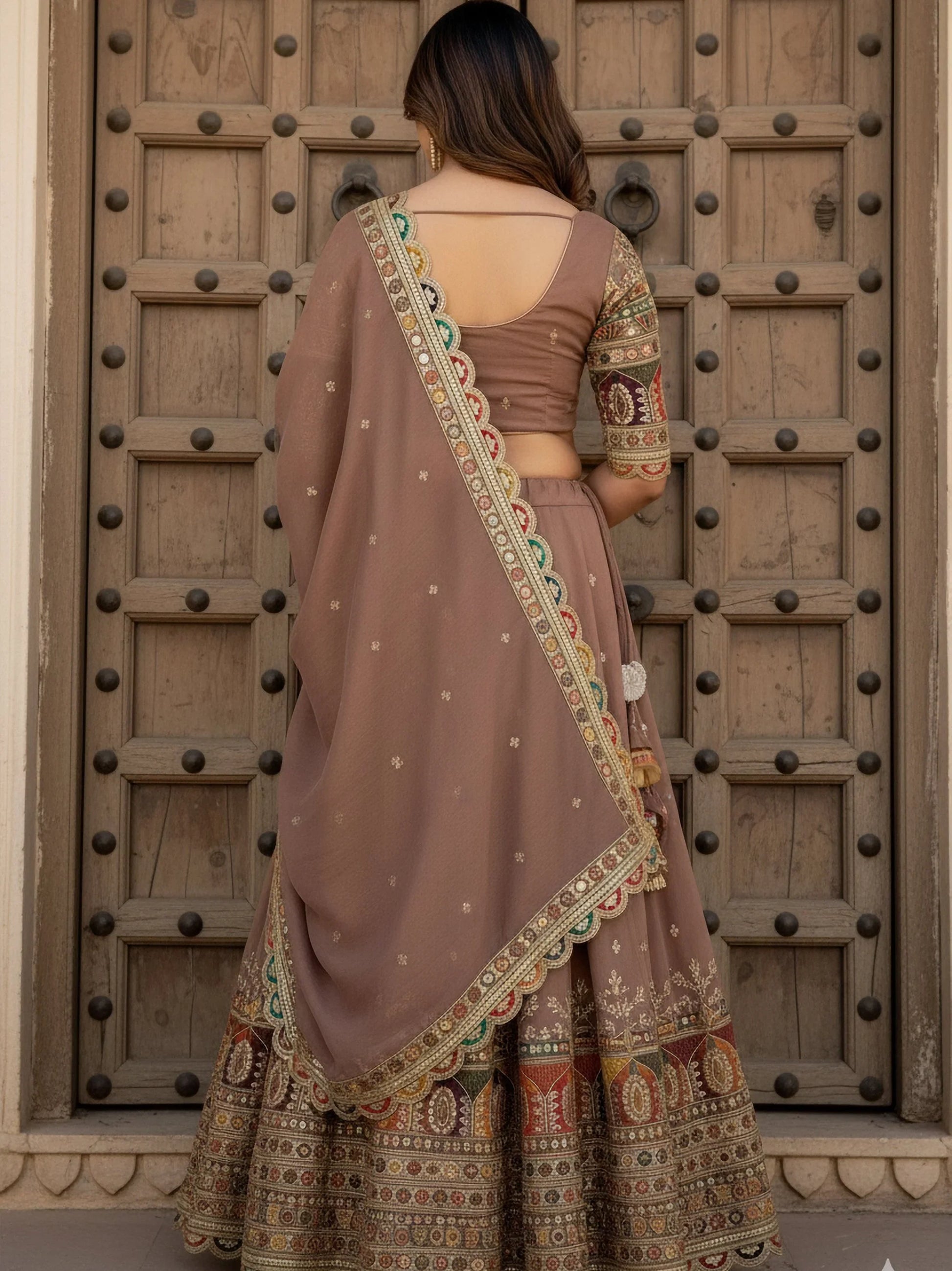 Lovable Beige Multi Thread Work Silk Event Wear Lehenga Choli With Dupatta