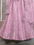 Lovable Lavender Thread Embroidery Net Wedding Lehenga Choli - Zeel Clothing