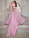 Lovable Lavender Thread Embroidery Net Wedding Lehenga Choli - Zeel Clothing