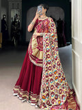 Lovable Maroon Lace Work Georgette Wedding Lehenga With Blouse - Zeel Clothing