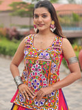 Lovable Multi-Color Cotton Navratri Special Lehenga With Gamthi Work Choli - Zeel Clothing