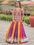 Lovable Multi-Color Cotton Navratri Special Lehenga With Gamthi Work Choli - Zeel Clothing