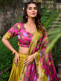 Lovable Mustard Yellow Printed Dola Silk Event Wear Lehenga Choli - Zeel Clothing