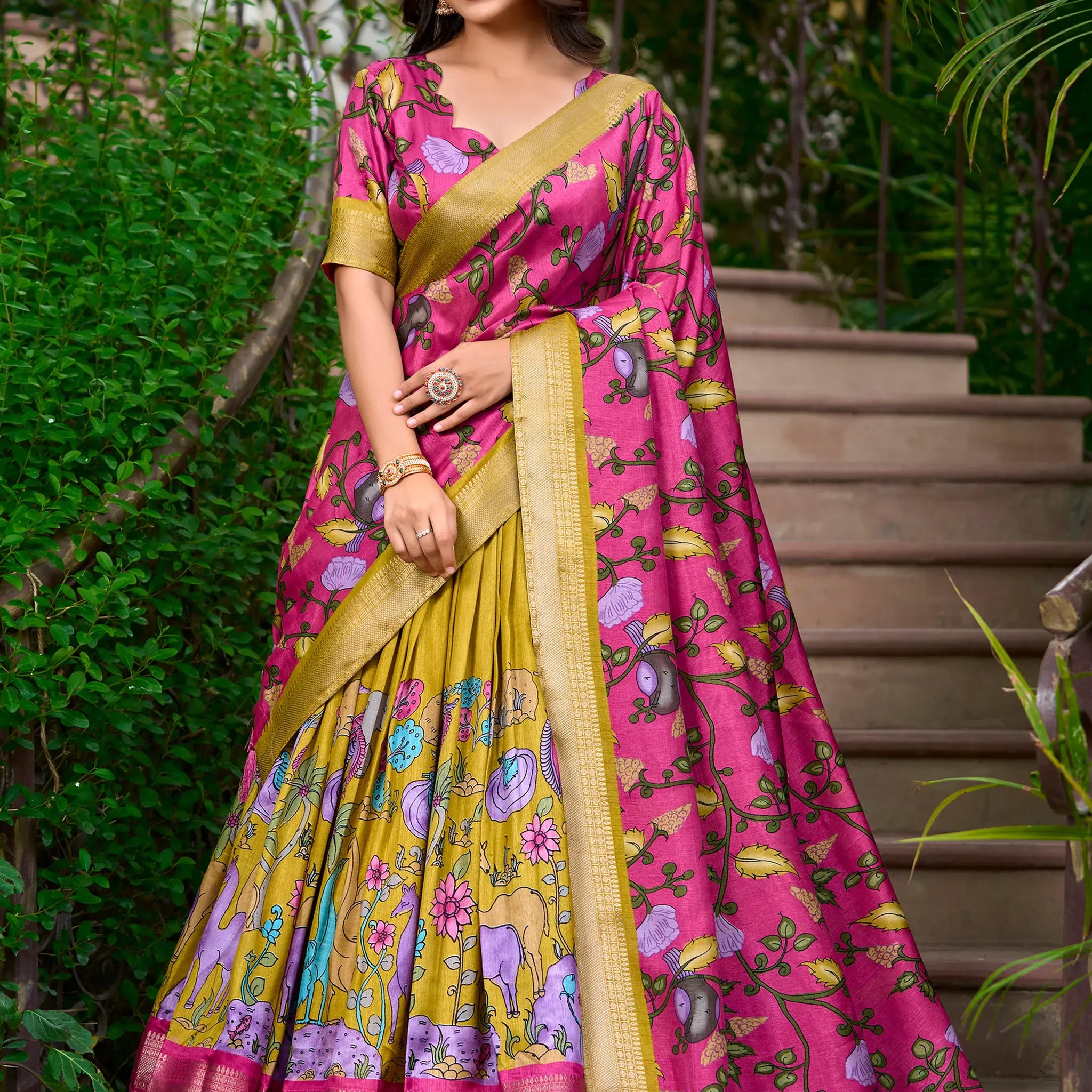 Lovable Mustard Yellow Printed Dola Silk Event Wear Lehenga Choli - Zeel Clothing