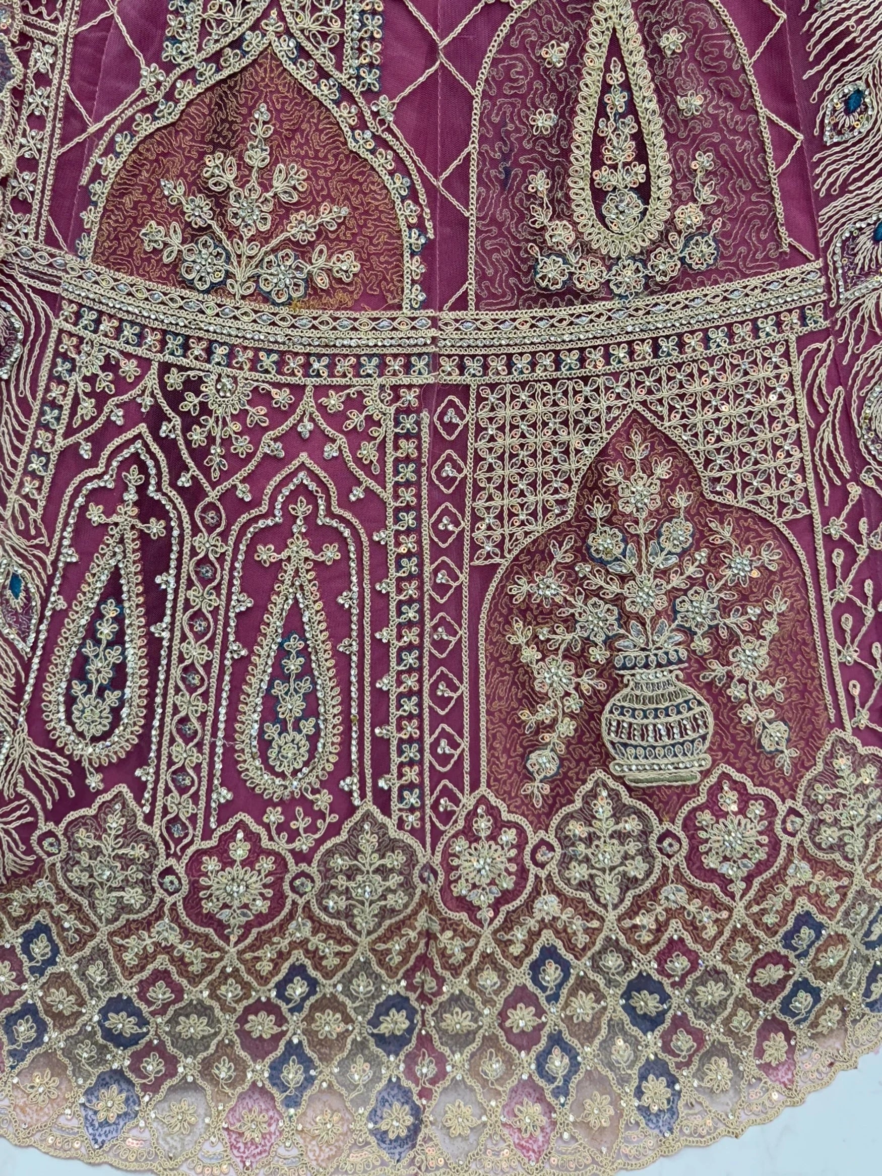 Lovable Pink Multi Thread Work Net Reception Wear Lehenga Choli With Dupatta