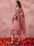 Lovable Pink Thread Work Georgette Casual Wear Pant Suit With Dupatta - Zeel Clothing