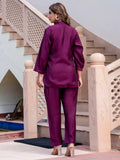 Lovable Purple Hand Work Silk Event Wear Top Pant Co-Ord Set - Zeel Clothing