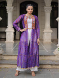 Lovable Purple Kutchi Patch Work Georgette Multi Layer Shrug