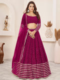 Lovable Rani Pink Sequins Georgette Wedding Wear Lehenga Choli - Zeel Clothing